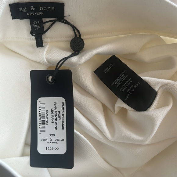 NWT $225 Rag & Bone Ivory Irina Ponte Wide leg Pants Size XXS - Picture 7 of 13